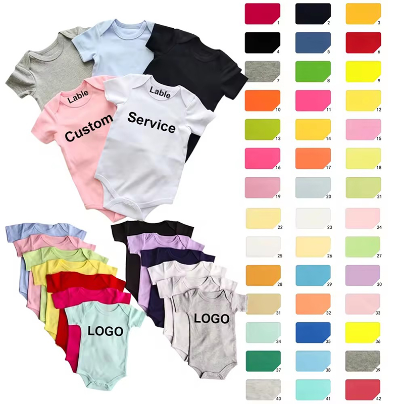 Aangepaste pasgeboren baby onesie gekamd katoenen babymeisje romper baby bodysuit