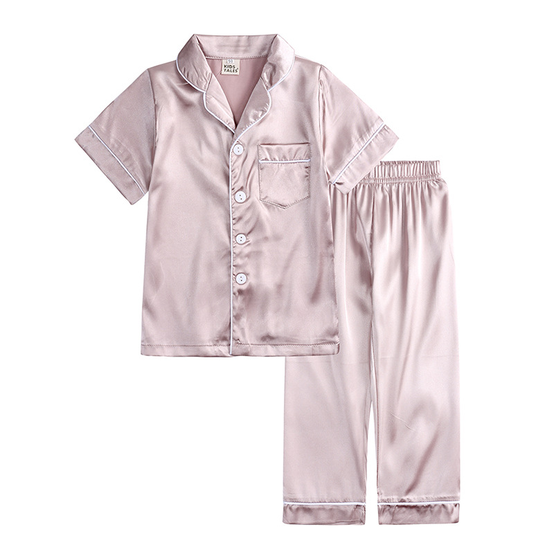 Aangepast logo Satin Kids ‘pyjama’s stellen meerdere kleuren beschikbaar